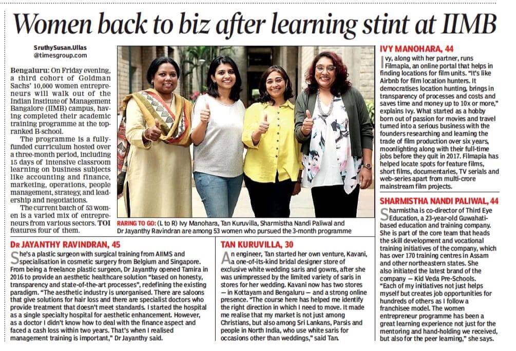 Women back to biz after learning stint at IIMB
