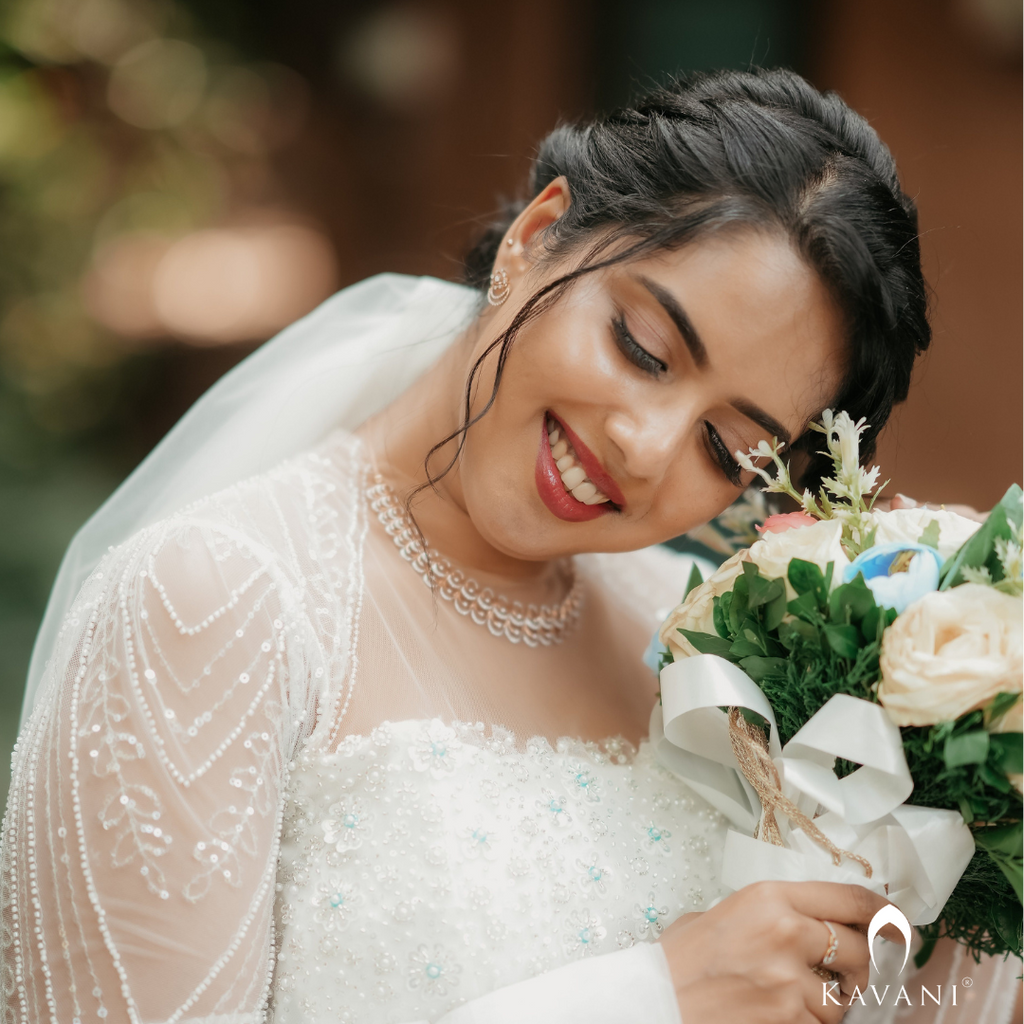 Signature Bridal Aline gown with handwork on embellished net fabric