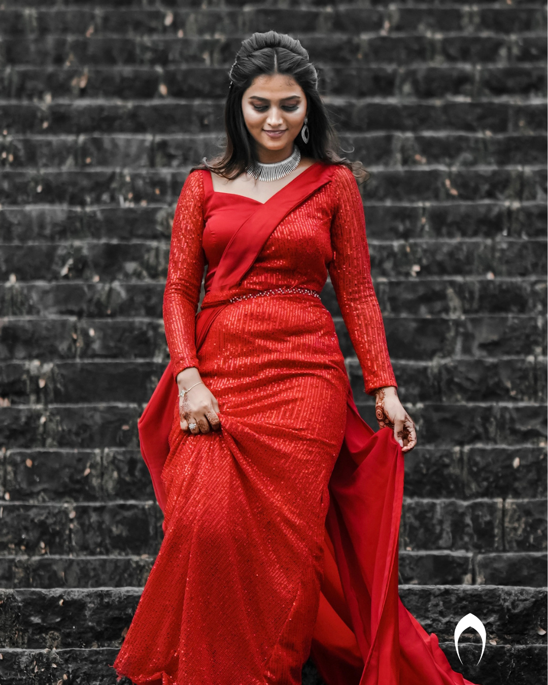 Red and sales black sequin dress