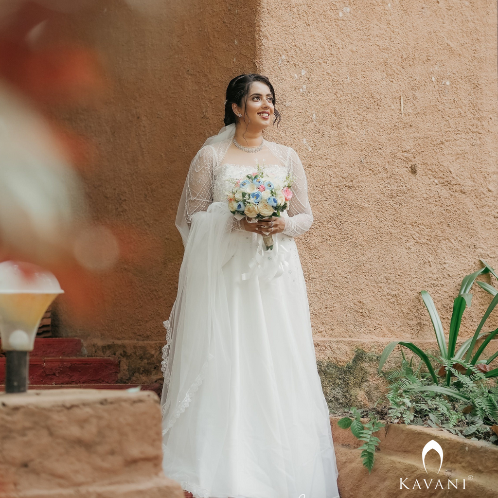 Signature Bridal Aline gown with handwork on embellished net fabric