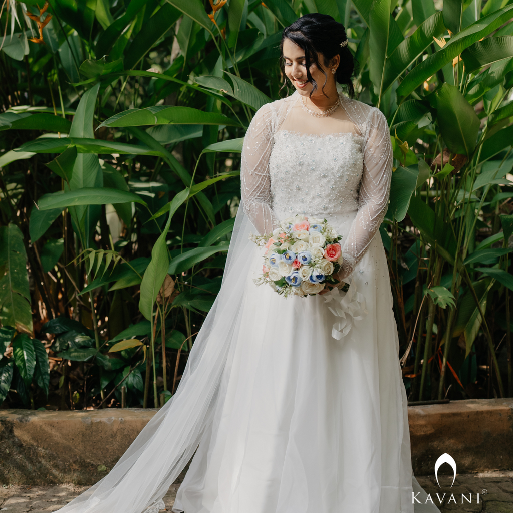 Signature Bridal Aline gown with handwork on embellished net fabric