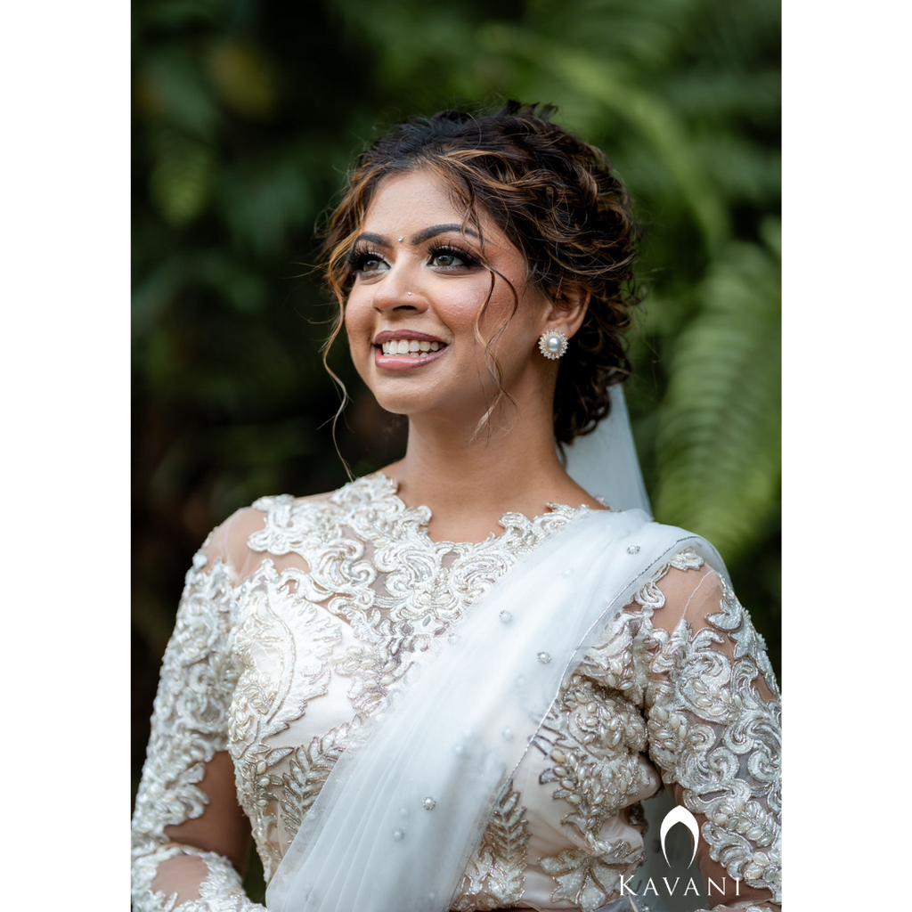 Signature bridal saree in net with heavy hand worked blouse