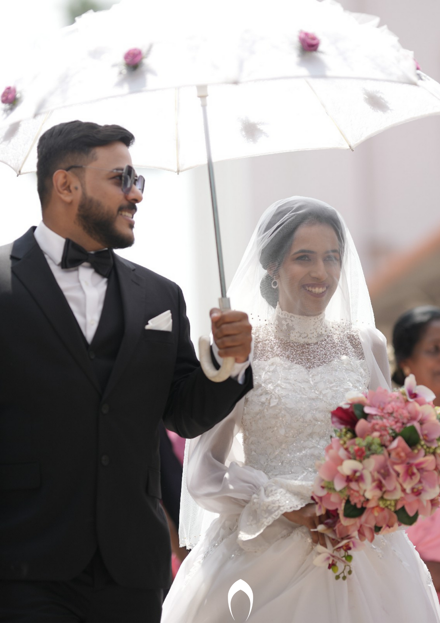 Signature Christian bridal A-line statement gown carried by bride Maria