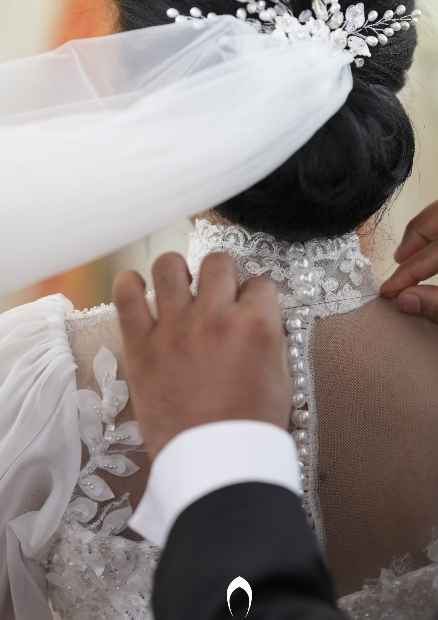 Signature Christian bridal A-line statement gown carried by bride Maria