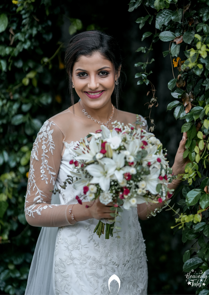 Signature Christian bridal mermaid gown carried by bride Rose
