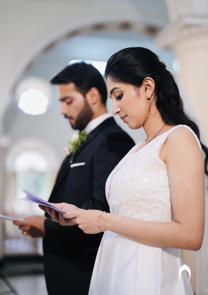Signature christian bridal satin gown with pockets