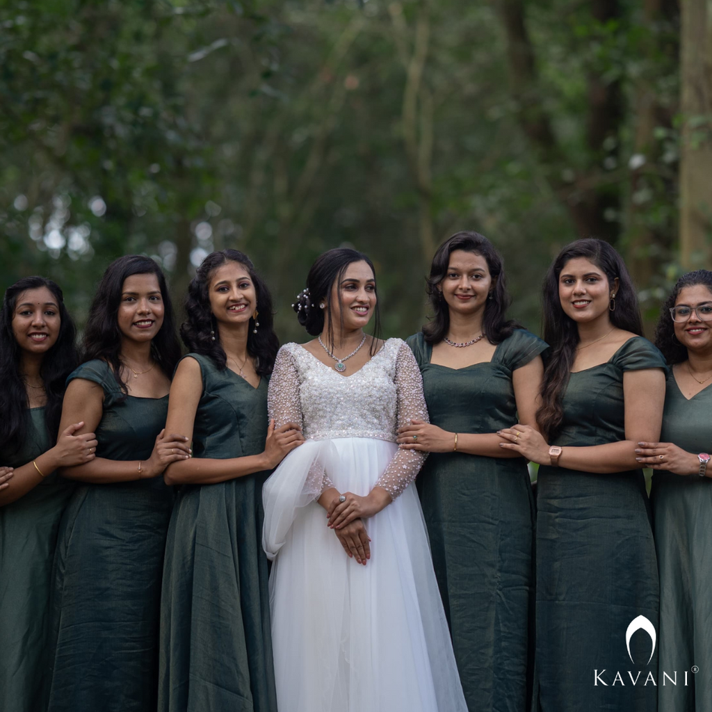 Our beautiful bride in her stunning aline bridal outfit with embellished lace and hand embroidery