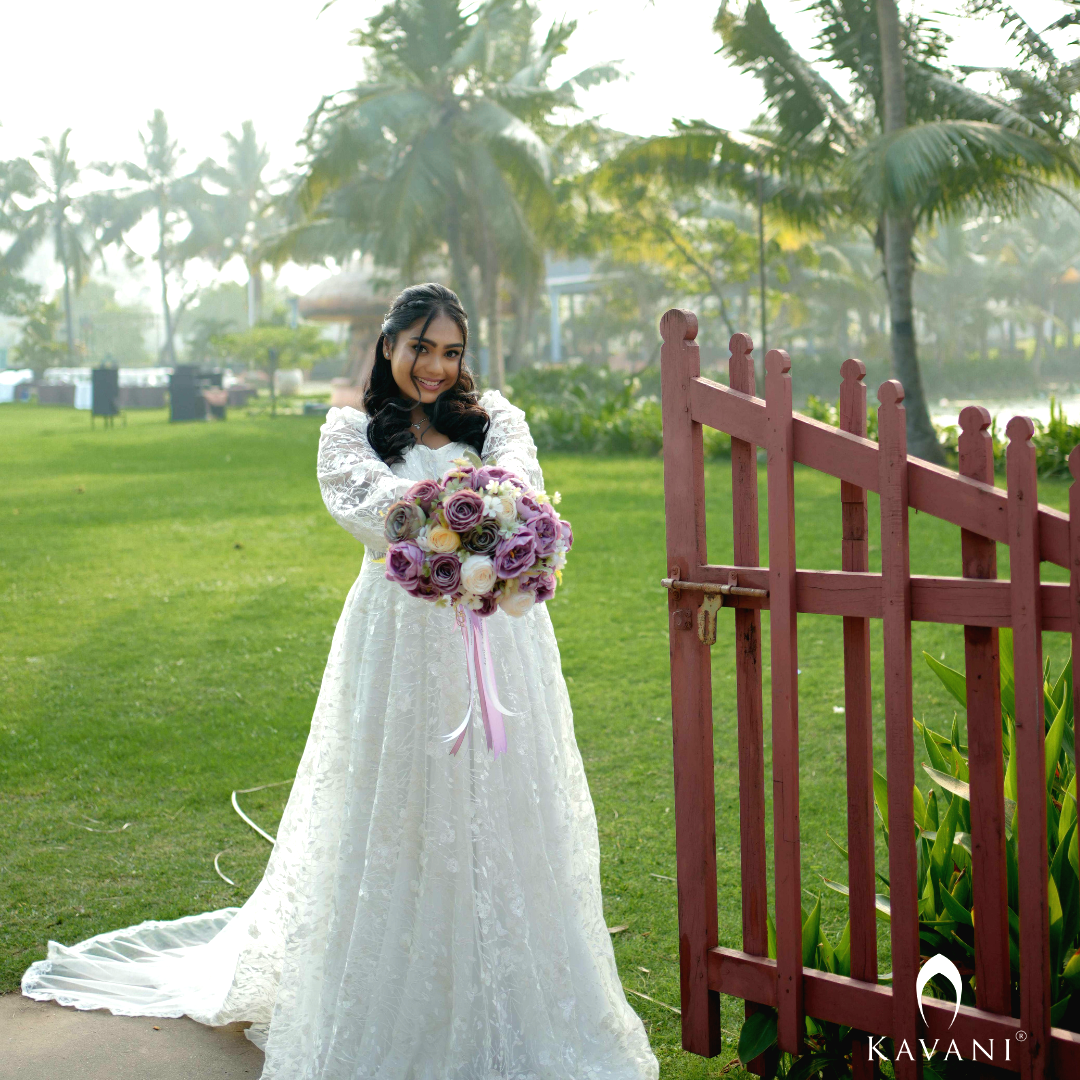 Beautiful and elegant bridal Aline trial gown in white lace