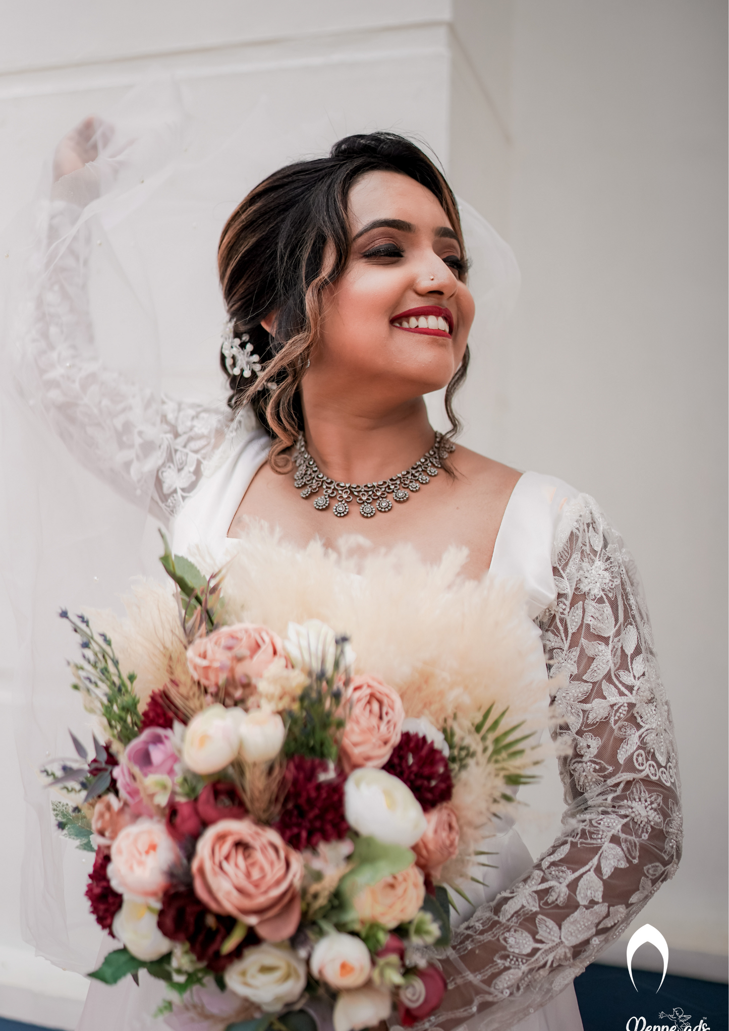Signature christian bridal A-line gown in satin for bride Dona