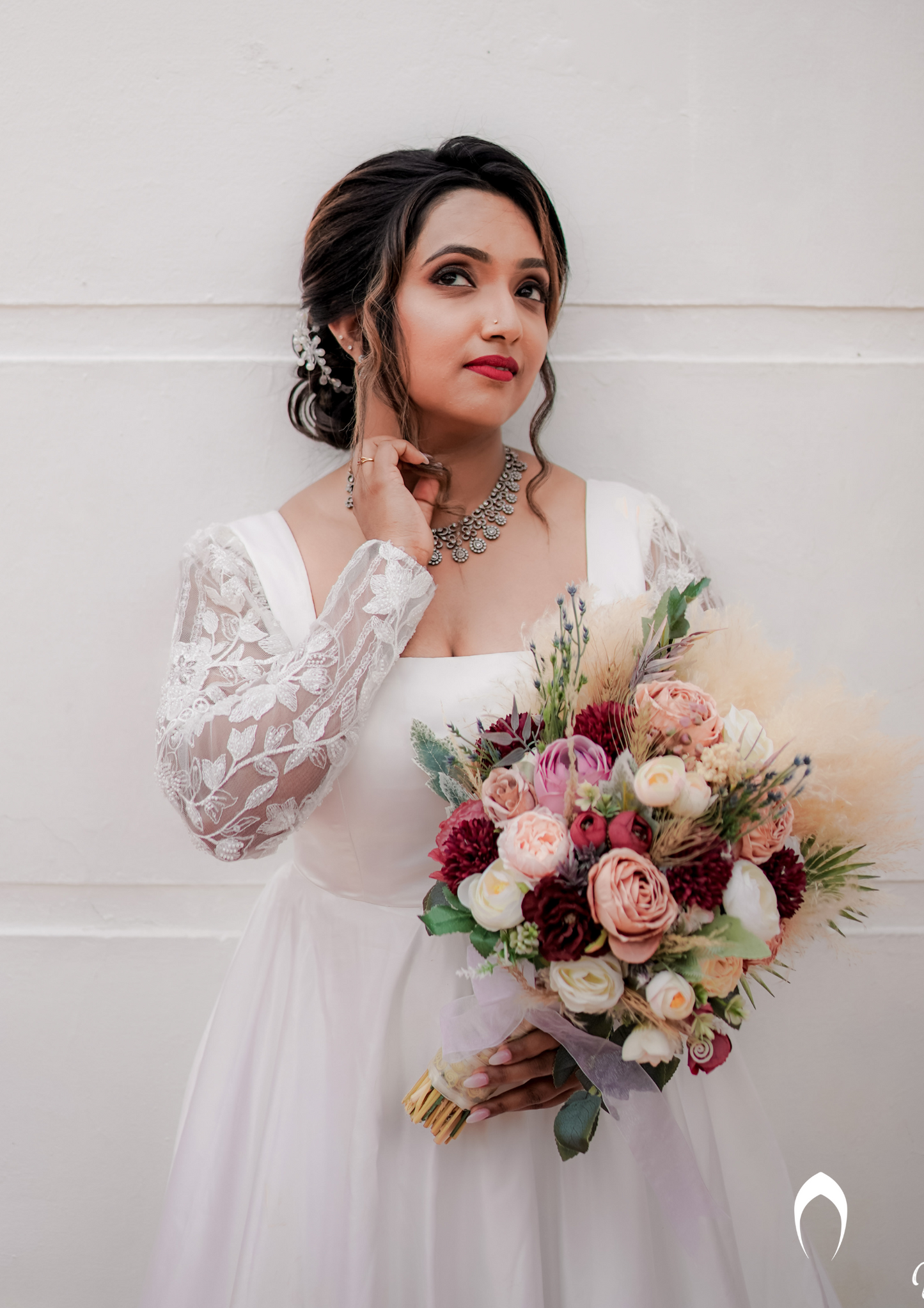 Signature christian bridal A-line gown in satin for bride Dona