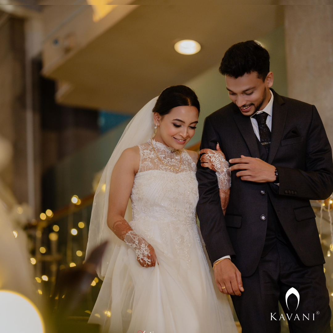 Our bride in stunning looking bridal aline outfit with beautiful alter neck design with stunning lace embroidery