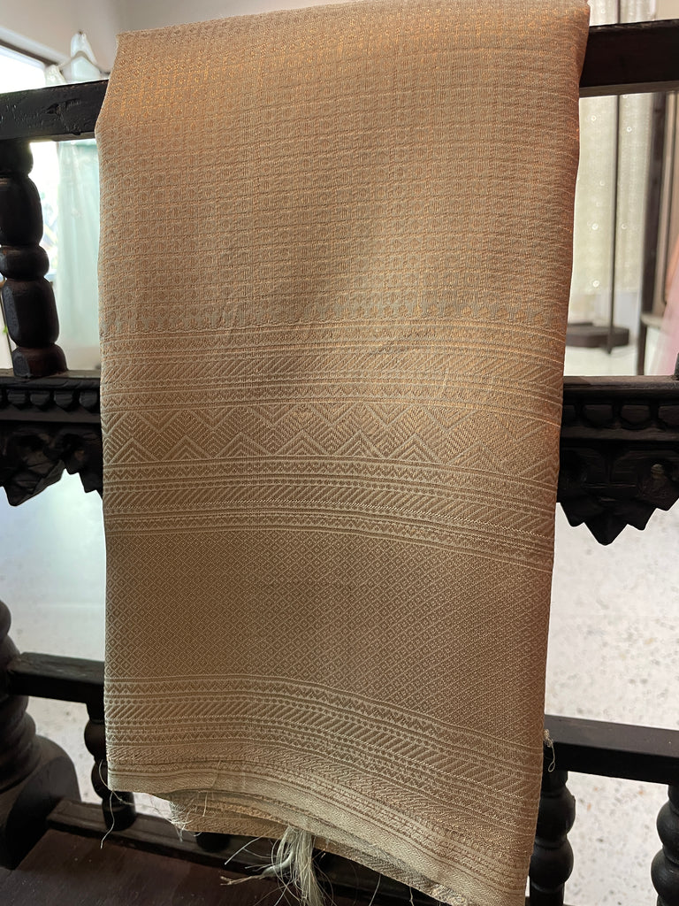 Signature bridal kanjivaram saree in Nude Green tone fully Jeri Woven