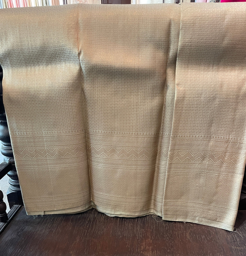 Signature bridal kanjivaram saree in Nude Green tone fully Jeri Woven