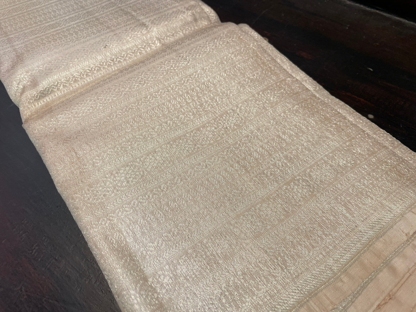 Signature bridal kanjivaram saree in subtle cream tone