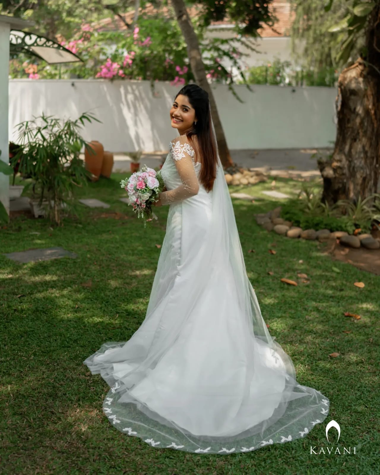 Beautiful off shoulder mermaid aline gown with delicate rose embroidery