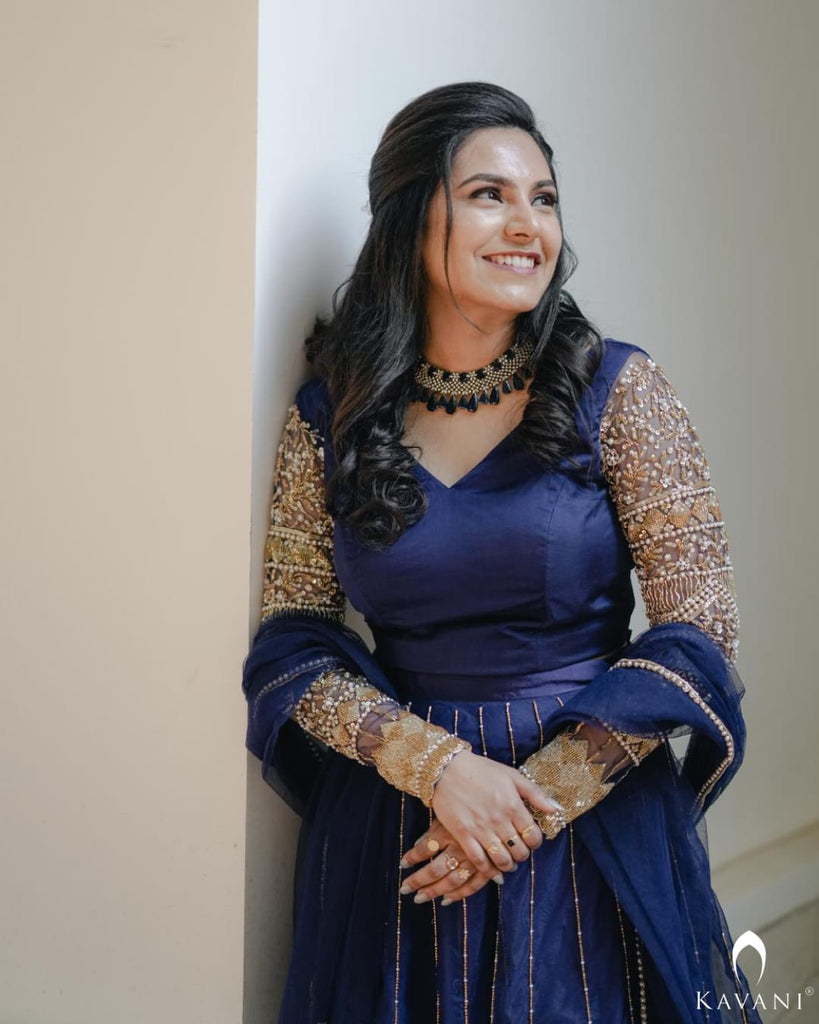 Our beautiful bride in her stunning bridal lehenga outfit with beautiful hand embroidery