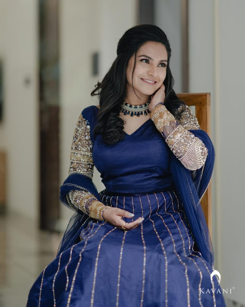 Our beautiful bride in her stunning bridal lehenga outfit with beautiful hand embroidery