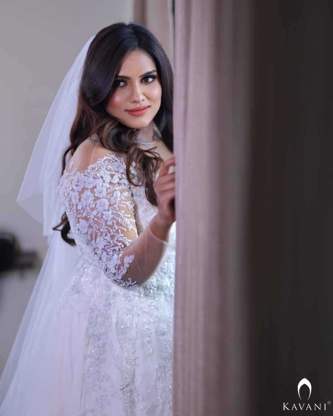 Our beautiful bridal aline gown with stunning embellished lace embroidery