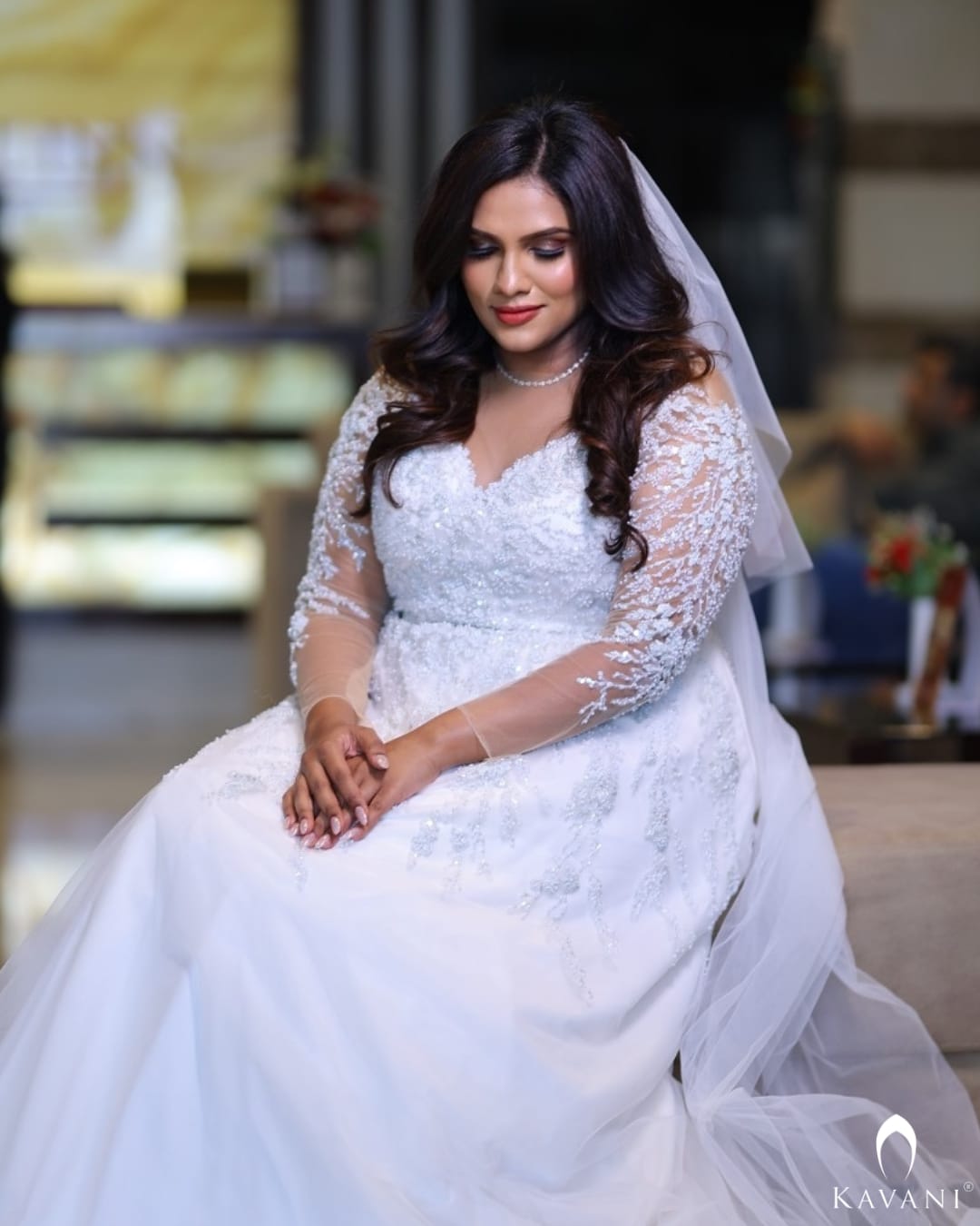 Our beautiful bridal aline gown with stunning embellished lace embroidery