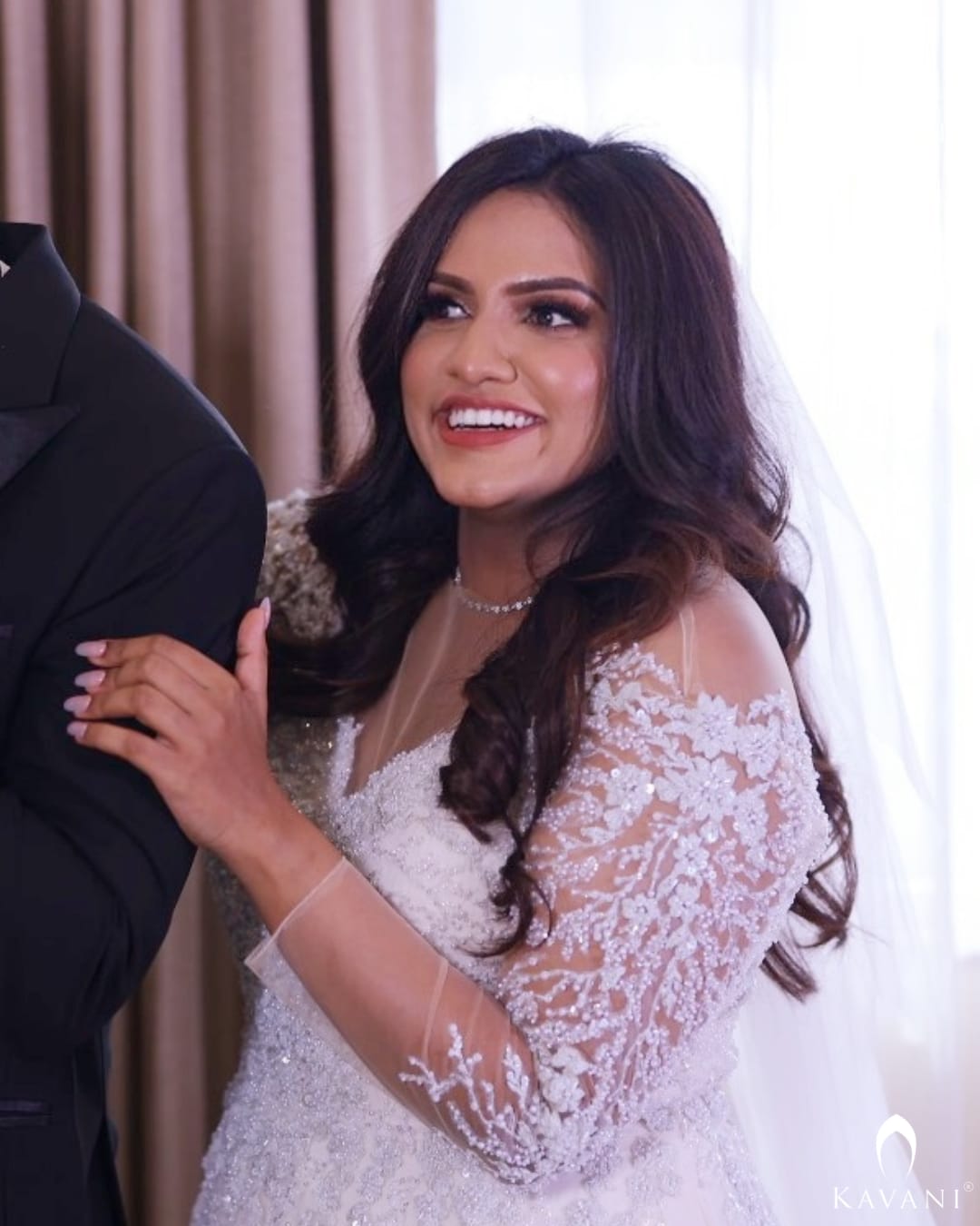 Our beautiful bridal aline gown with stunning embellished lace embroidery