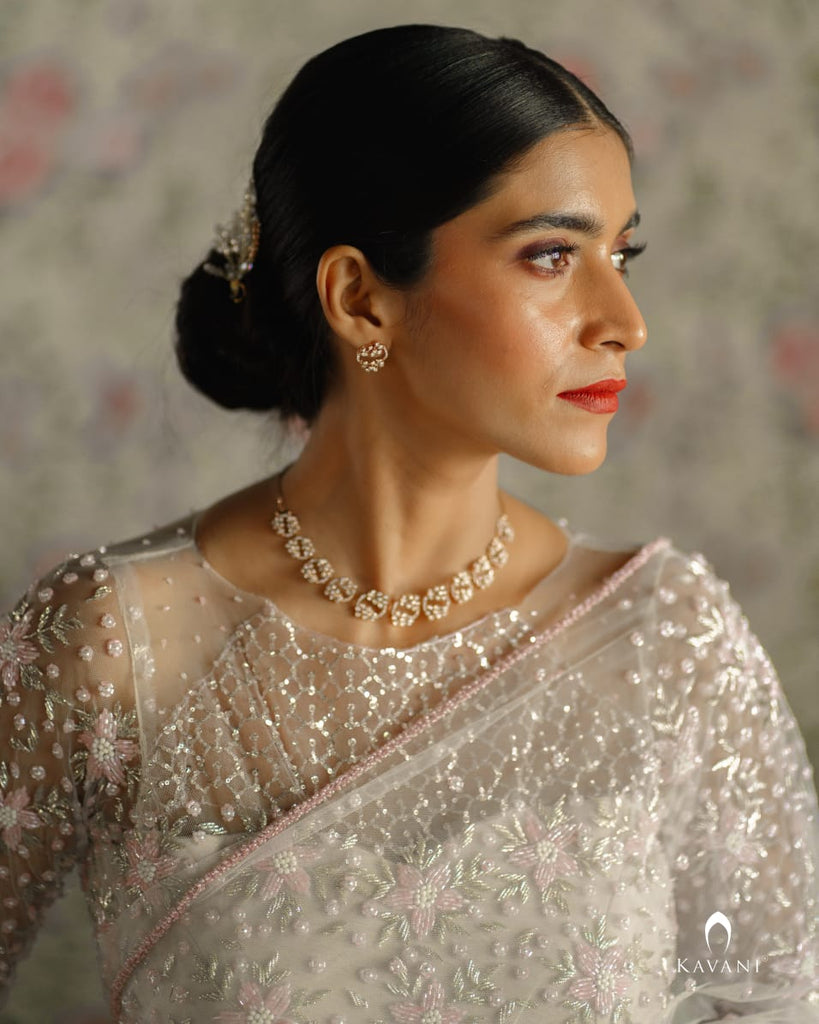 Beautiful and elegant and bridal saree with beautiful hand embroidery