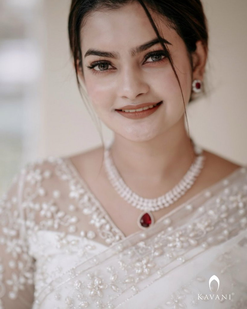 Signature christian bridal fully hand embroidered custom-made saree in net