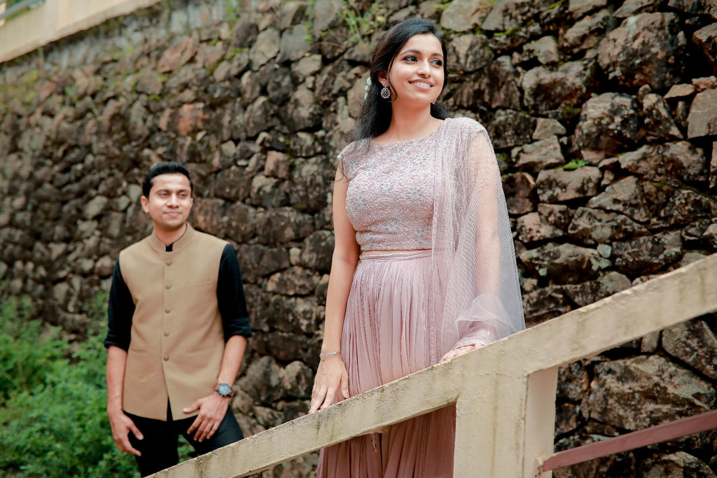 Signature Bridal Lehenga with chikankari blouse and crepe skirt