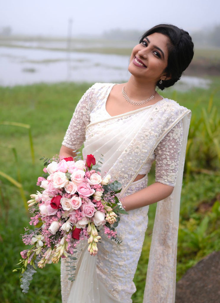 Signature Christian Bridal Saree handcurated for Bride Pheba