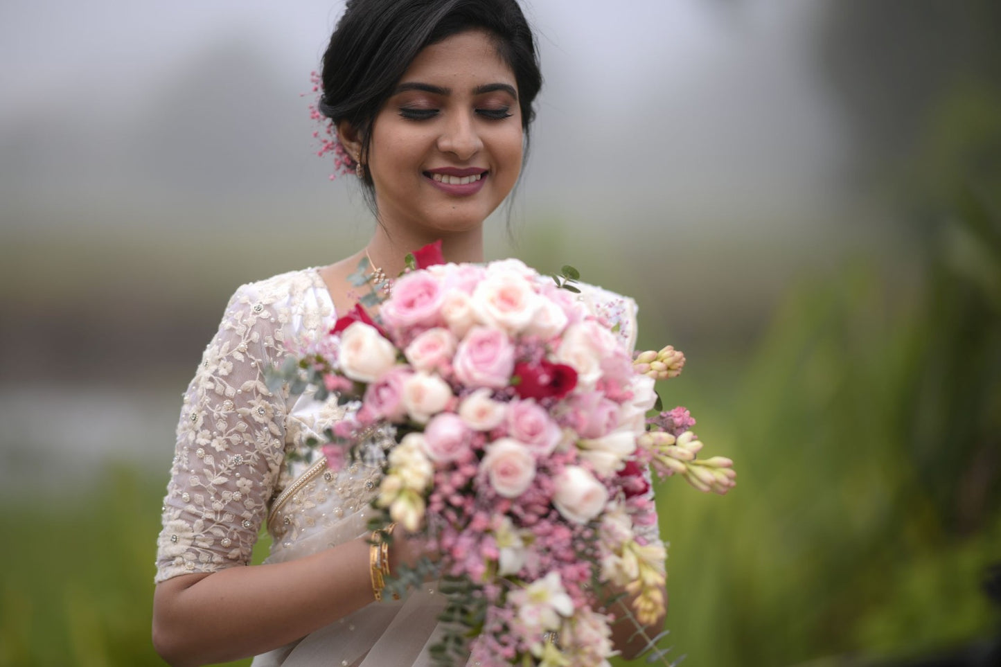 Signature Christian Bridal Saree handcurated for Bride Pheba