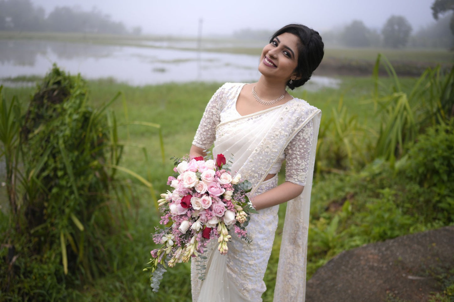 Signature Christian Bridal Saree handcurated for Bride Pheba