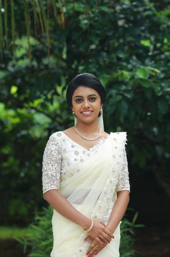 Signature Christian Bridal Saree handcurated for Bride Sharon