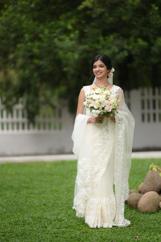 Signature Christian Bridal Saree Handcrafted for Bride Ann Mary