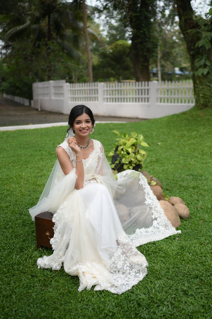 Signature Christian Bridal Saree Handcrafted for Bride Ann Mary