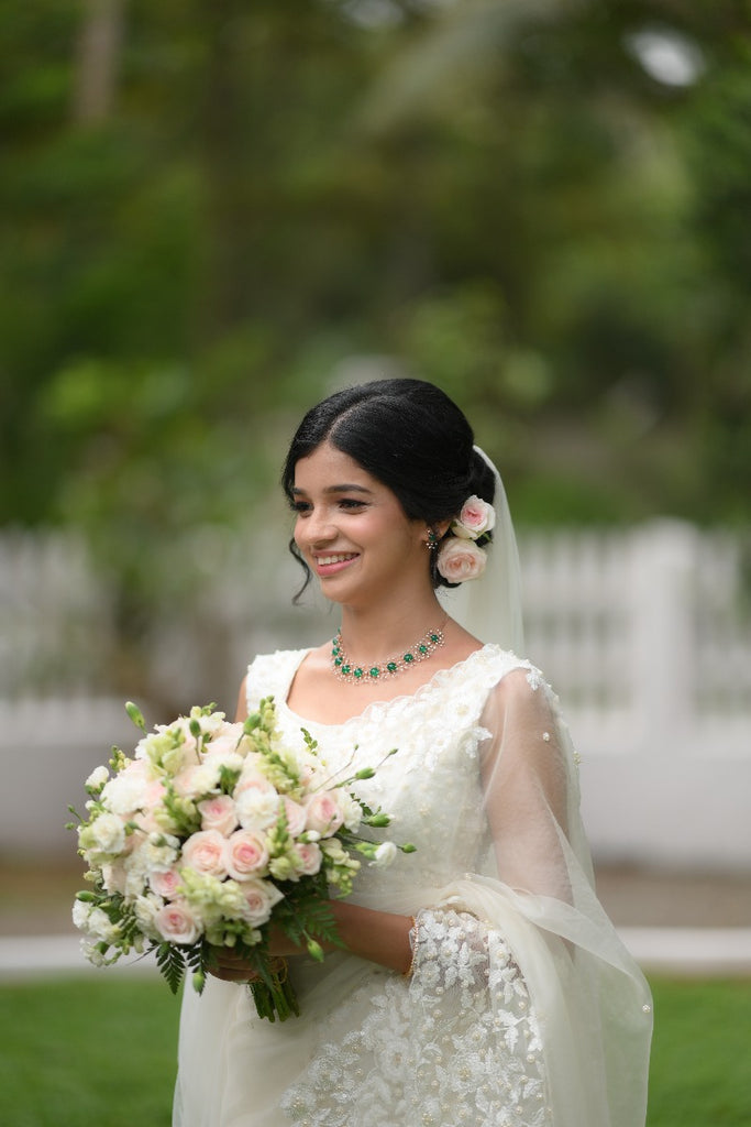 Signature Christian Bridal Saree Handcrafted for Bride Ann Mary