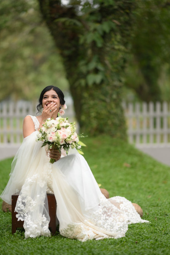 Signature Christian Bridal Saree Handcrafted for Bride Ann Mary