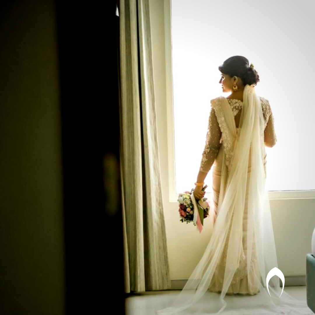 Signature Christian Bridal Saree Handcrafted for Bride Anyse