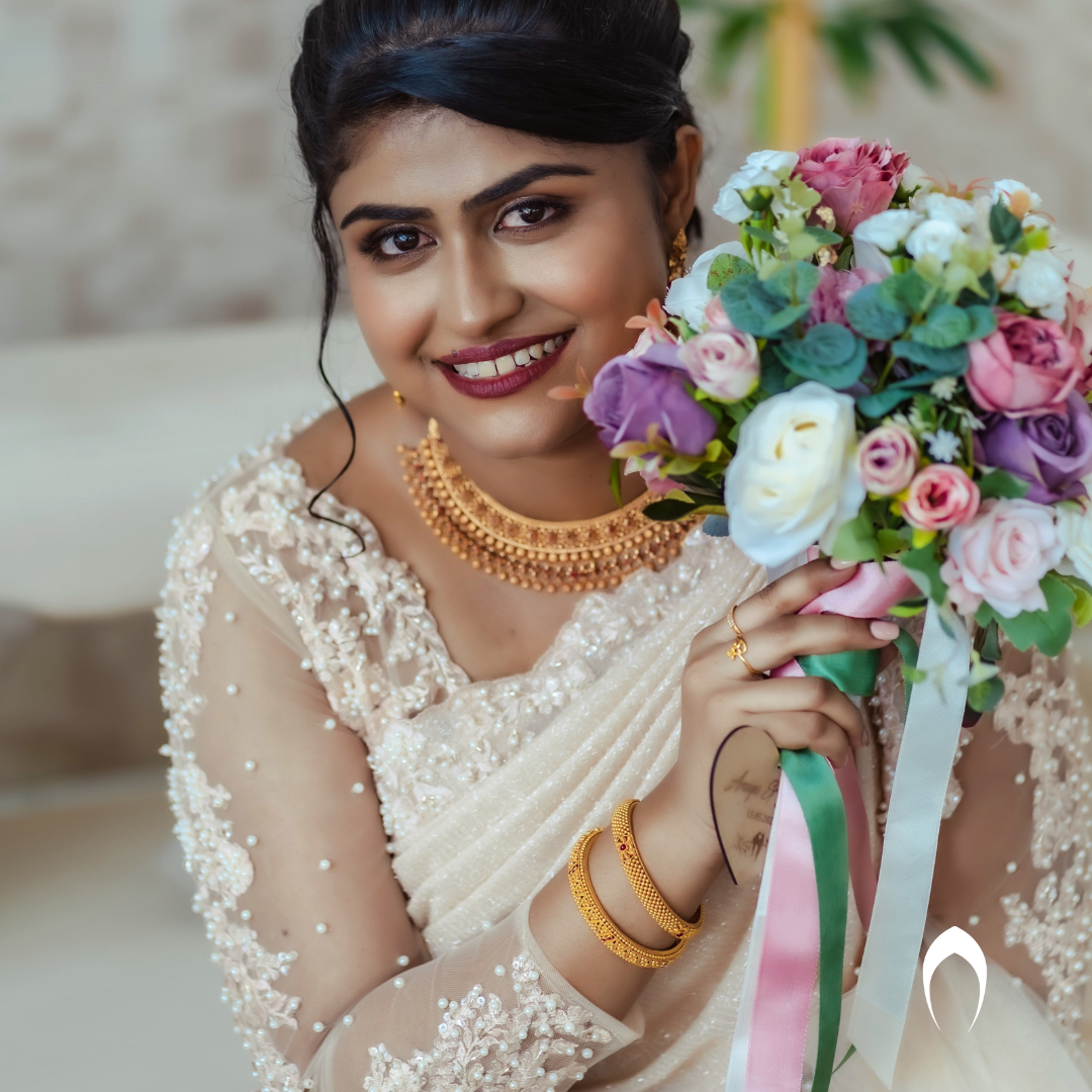 Signature Christian Bridal Saree Handcrafted for Bride Anyse