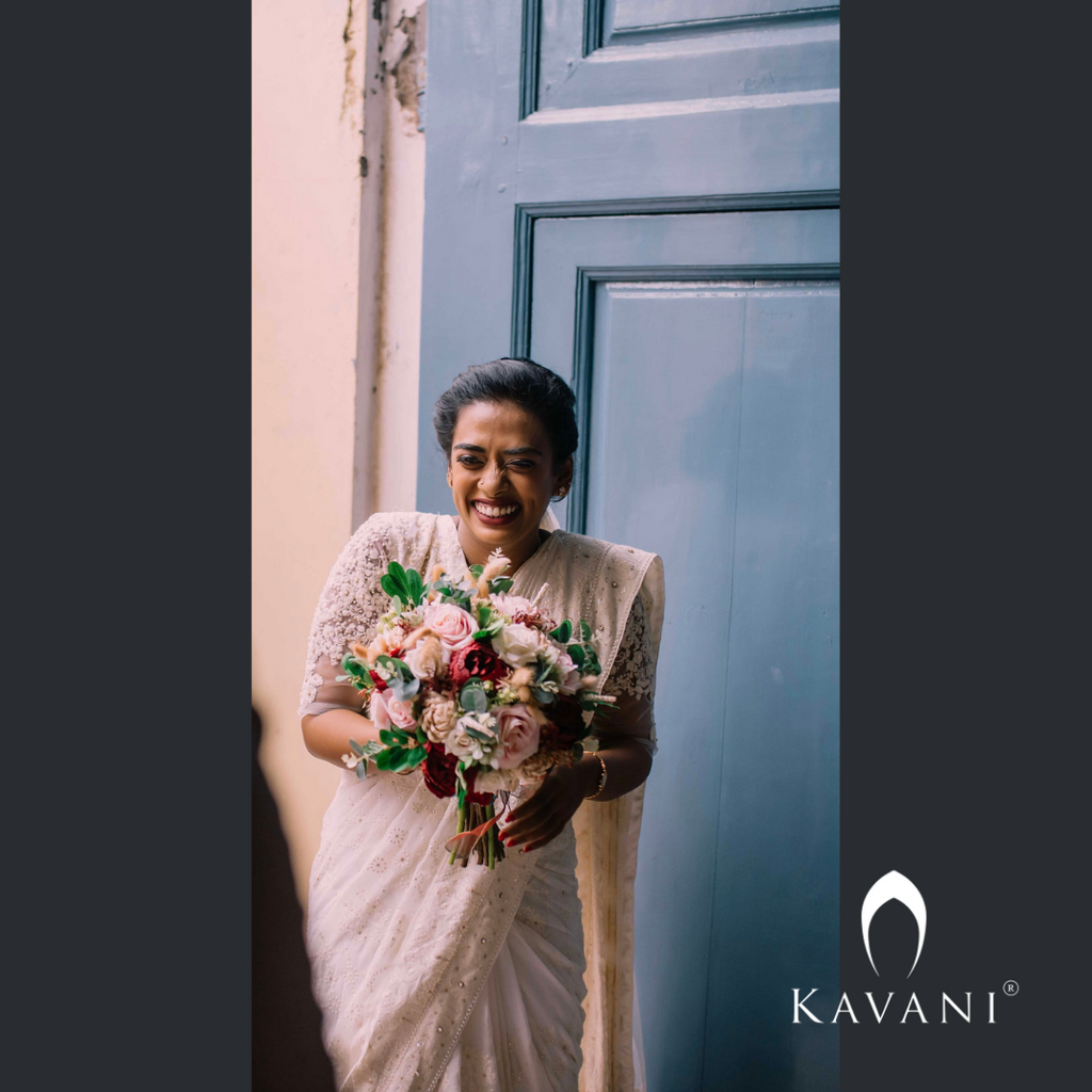 Signature Christian Bridal Saree Handcrafted for Bride Rachel Swetha