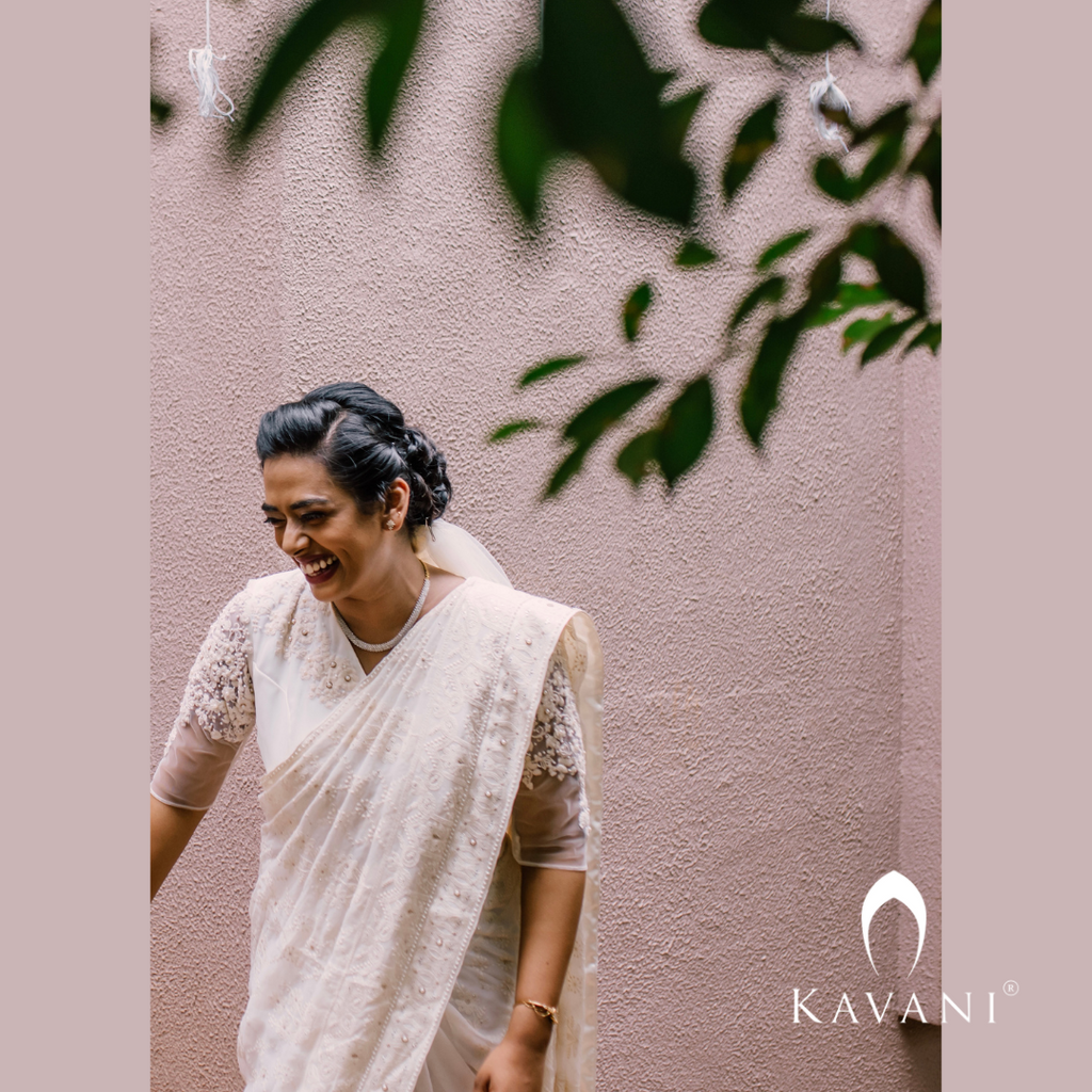 Signature Christian Bridal Saree Handcrafted for Bride Rachel Swetha
