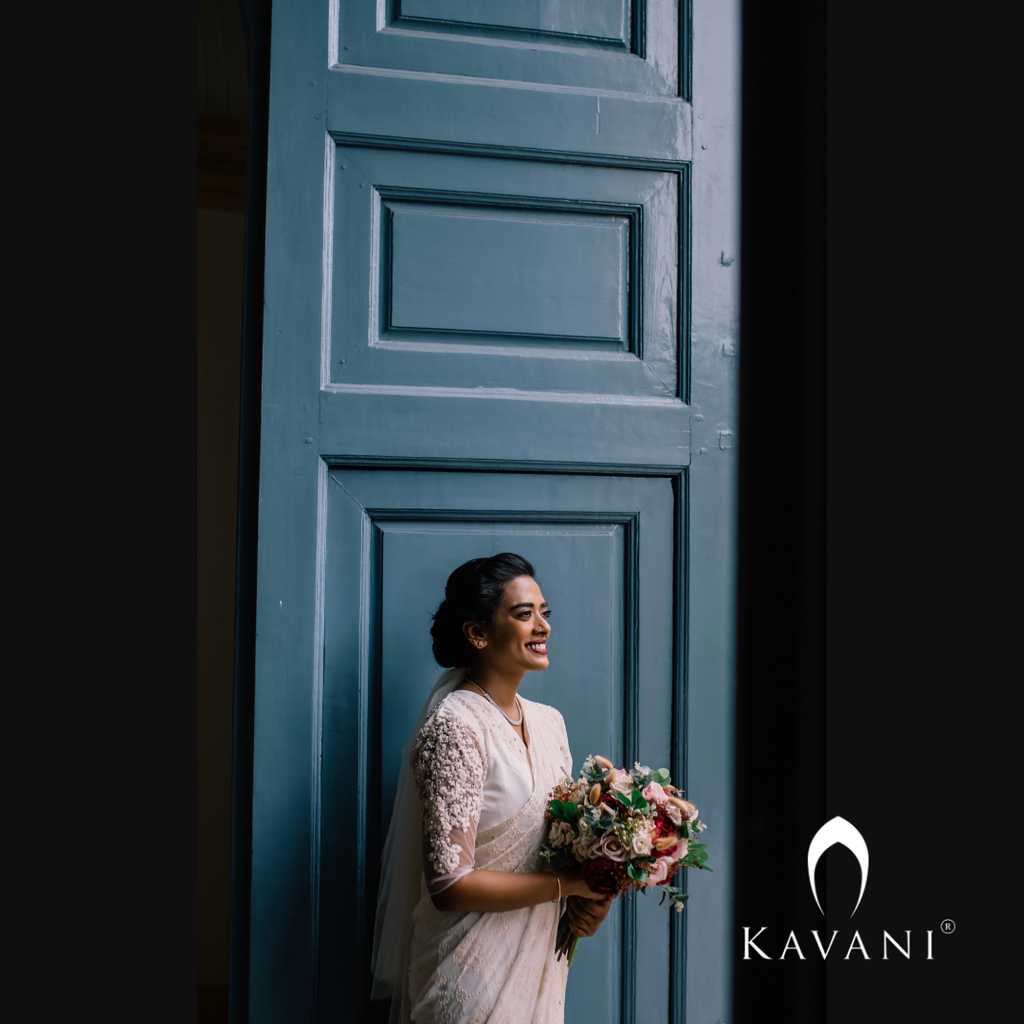 Signature Christian Bridal Saree Handcrafted for Bride Rachel Swetha