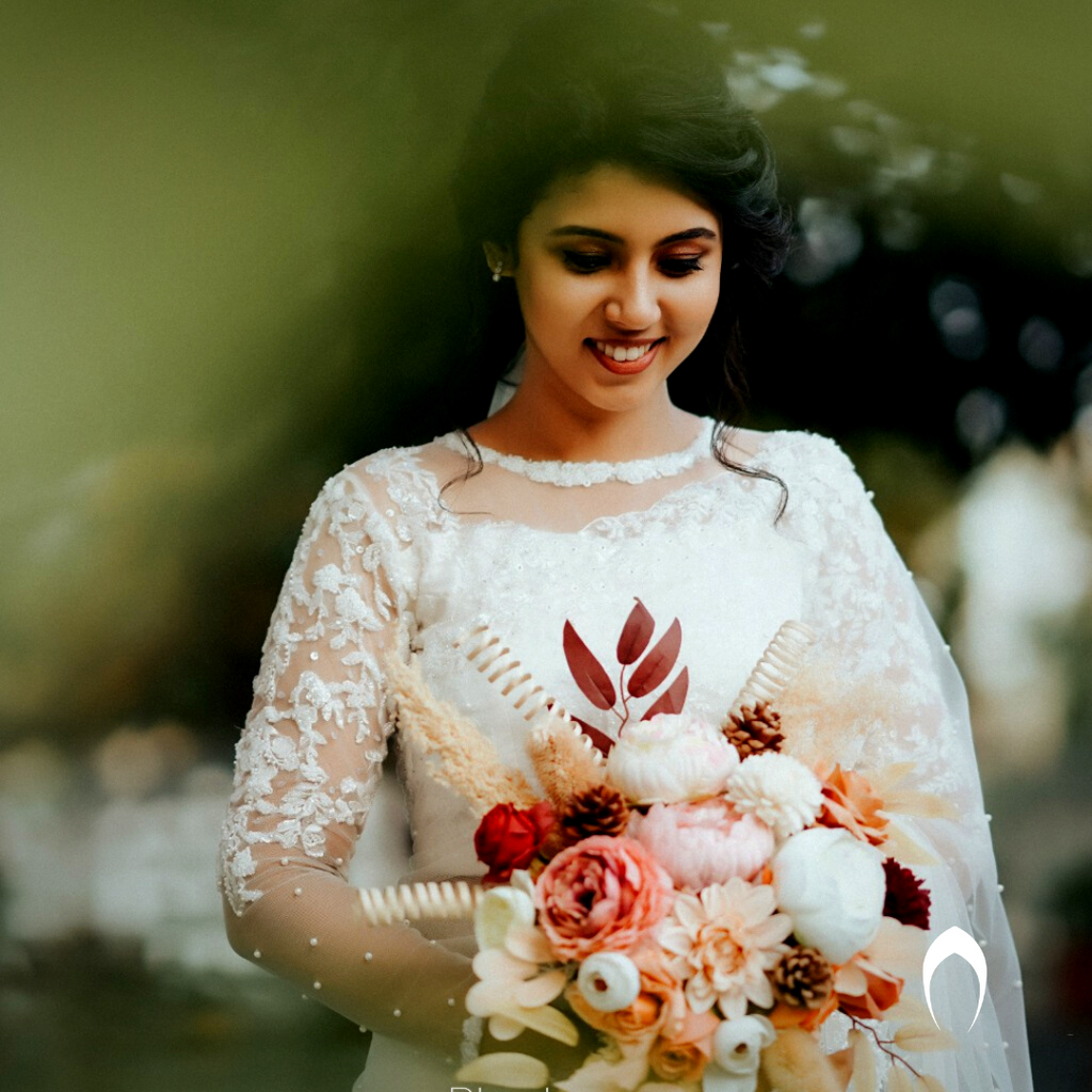 Signature Christian Bridal Saree Handcrafted for Bride Sandra