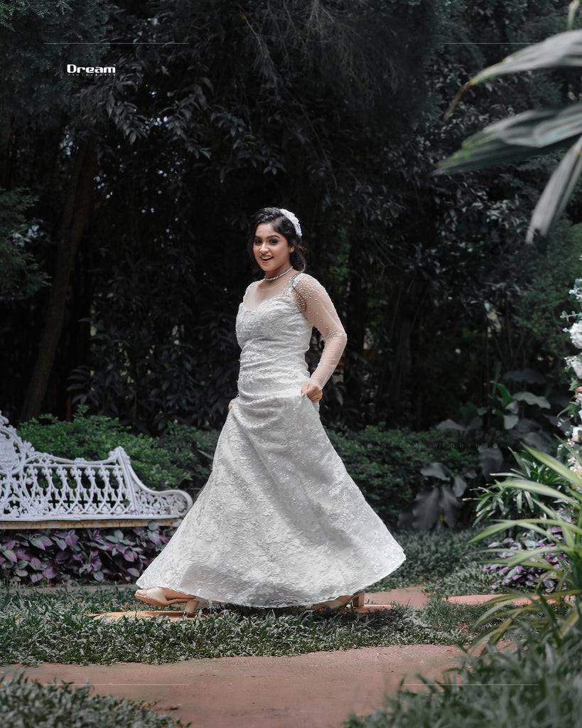 Signature Christian bridal Mermaid Aline Gown With Lace Embellished Bodice