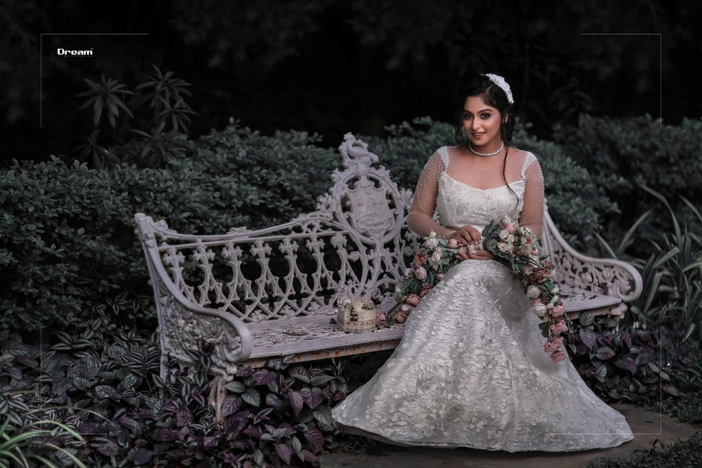 Signature Christian bridal Mermaid Aline Gown With Lace Embellished Bodice