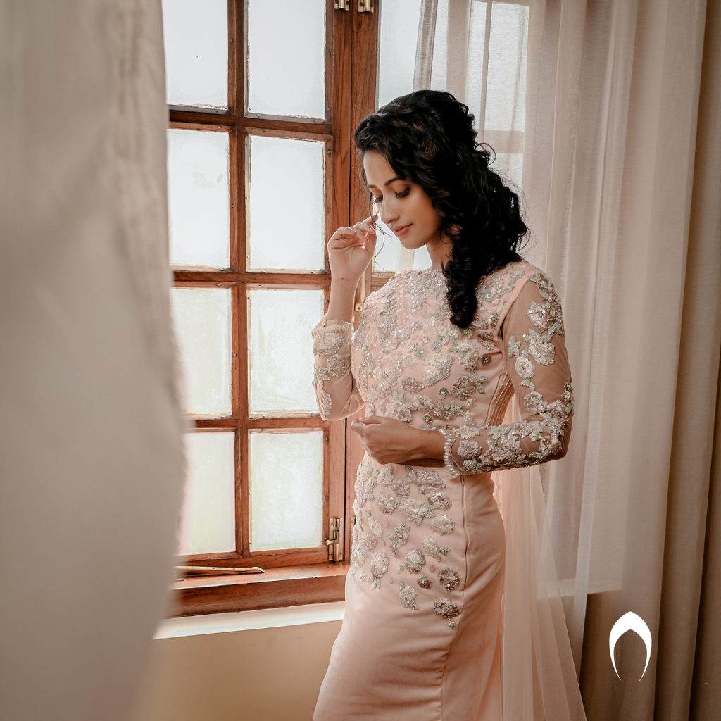 Signature bridal Mermaid Style Lehenga with heavy hand embroidery and Trailing Net