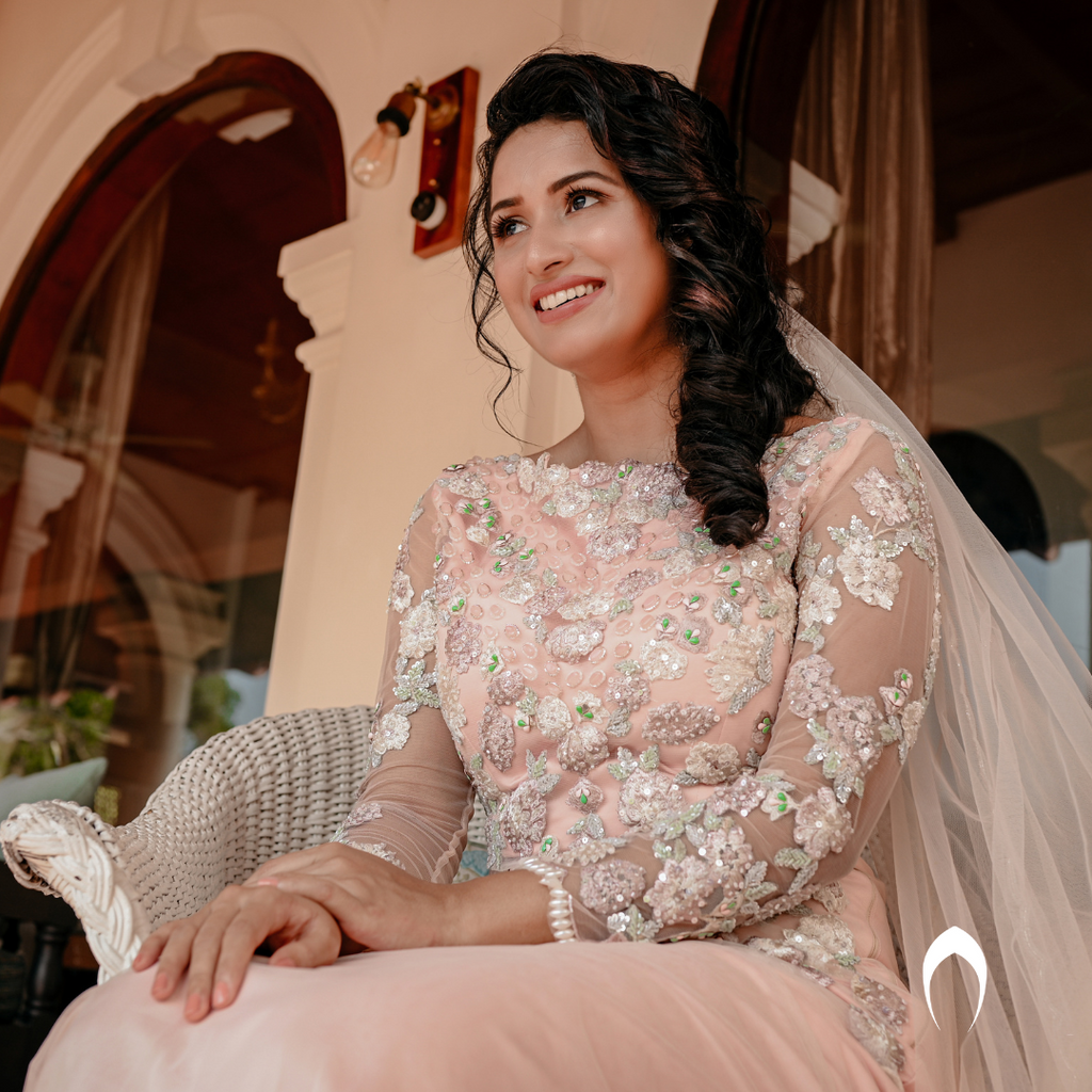 Signature bridal Mermaid Style Lehenga with heavy hand embroidery and Trailing Net