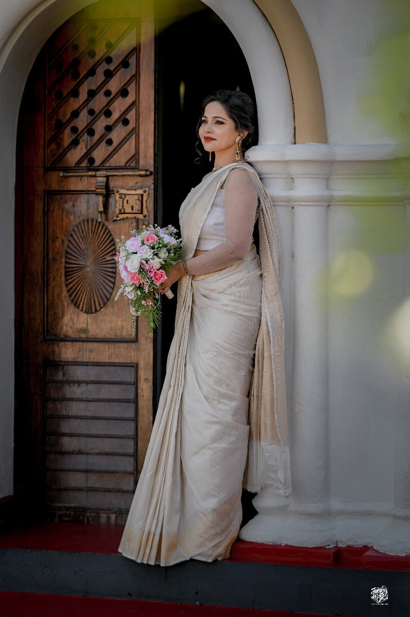 Christian Wedding White Saree With Price Simple Marriage Sarees