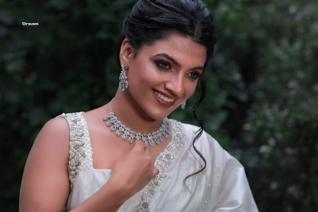 Signature Christian bridal saree in Pure Silk with Zardozi Hand Embroidery