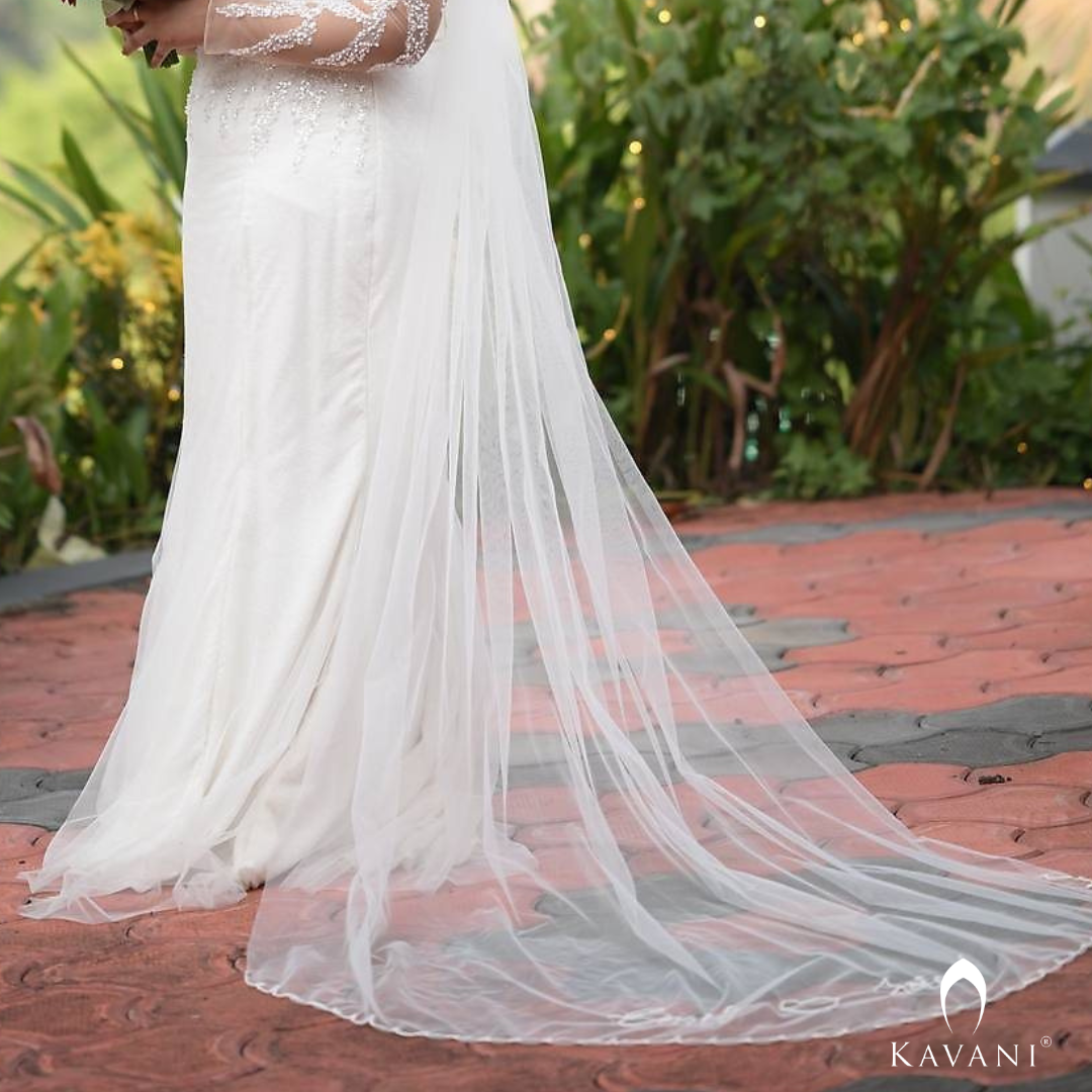 Off white bridal mermaid gown with beautiful and elegant lace work
