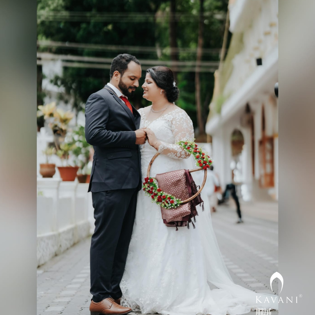 Our beautiful bride in her stunning bridal mermaid outfit with fully lace embroidered  work