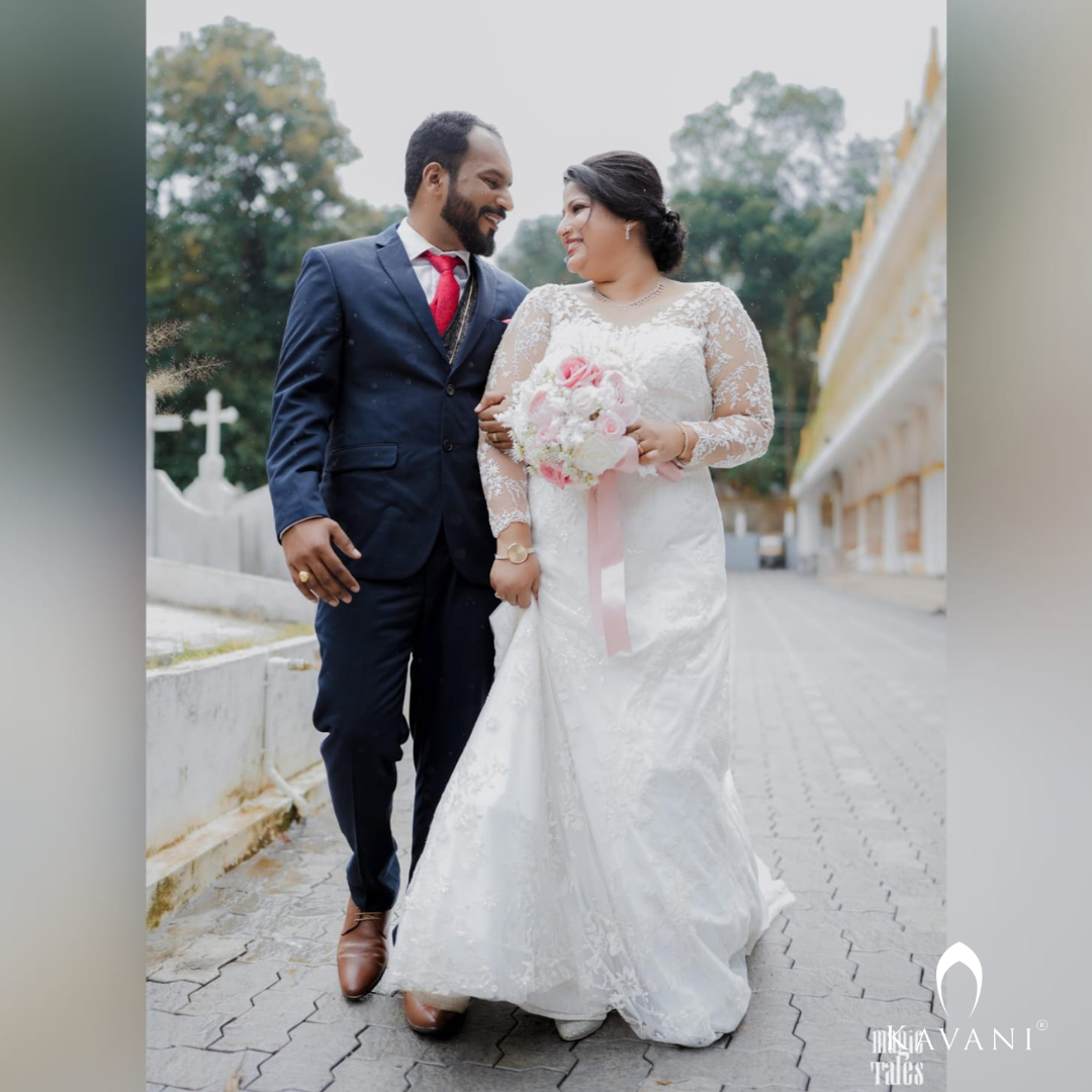 Our beautiful bride in her stunning bridal mermaid outfit with fully lace embroidered  work